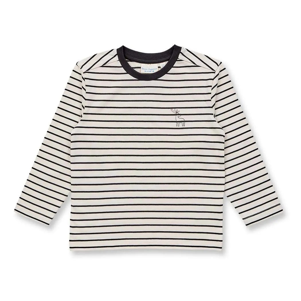 Sense Organics LUKE Langarmshirt Hirsch Ringel Schwarz GOTS - Makimo - Smart Kids
