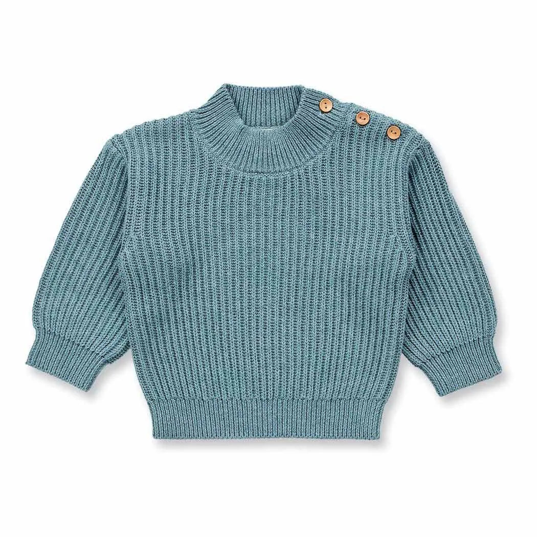 Sense Organics VARUNY Baby Strickpullover Sage Melange GOTS - Makimo - Smart Kids