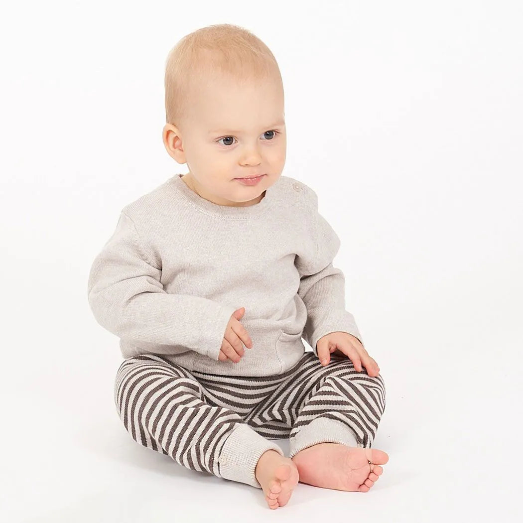 Sense Organics PABLO Baby Strickleggings Braun Creme GOTS - Makimo - Smart Kids