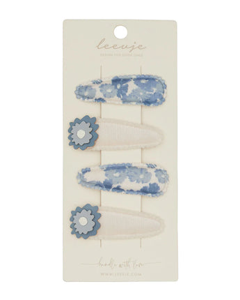 leevje - Haarspangen 'blue flower clips"