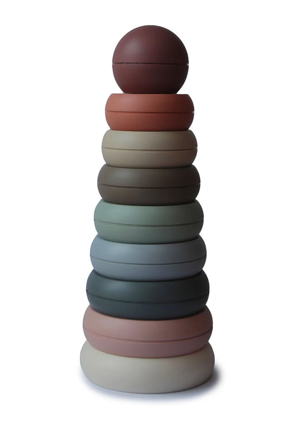 Mushie - Mushie Stapelturm „Ringtower“ Original – Stapelspiel aus Silikon