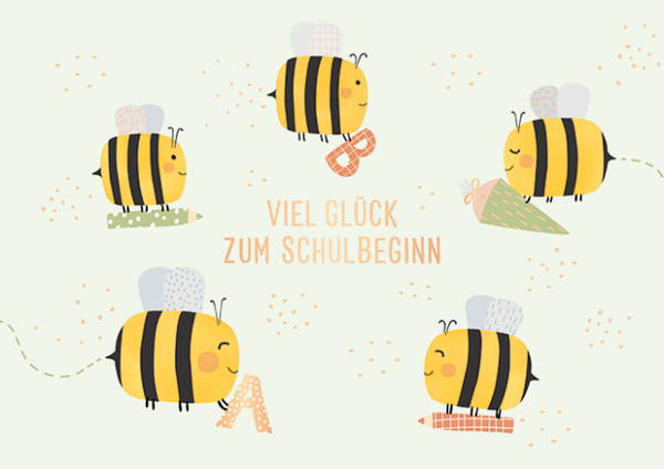 Grafikwerkstatt - Doppelkarte Schulanfang – Viel Glück zum Schulbeginn