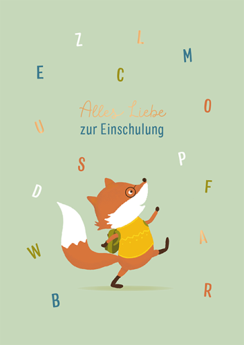 Grafikwerkstatt - Doppelkarte Schulanfang – Alles Liebe zur EInschulung