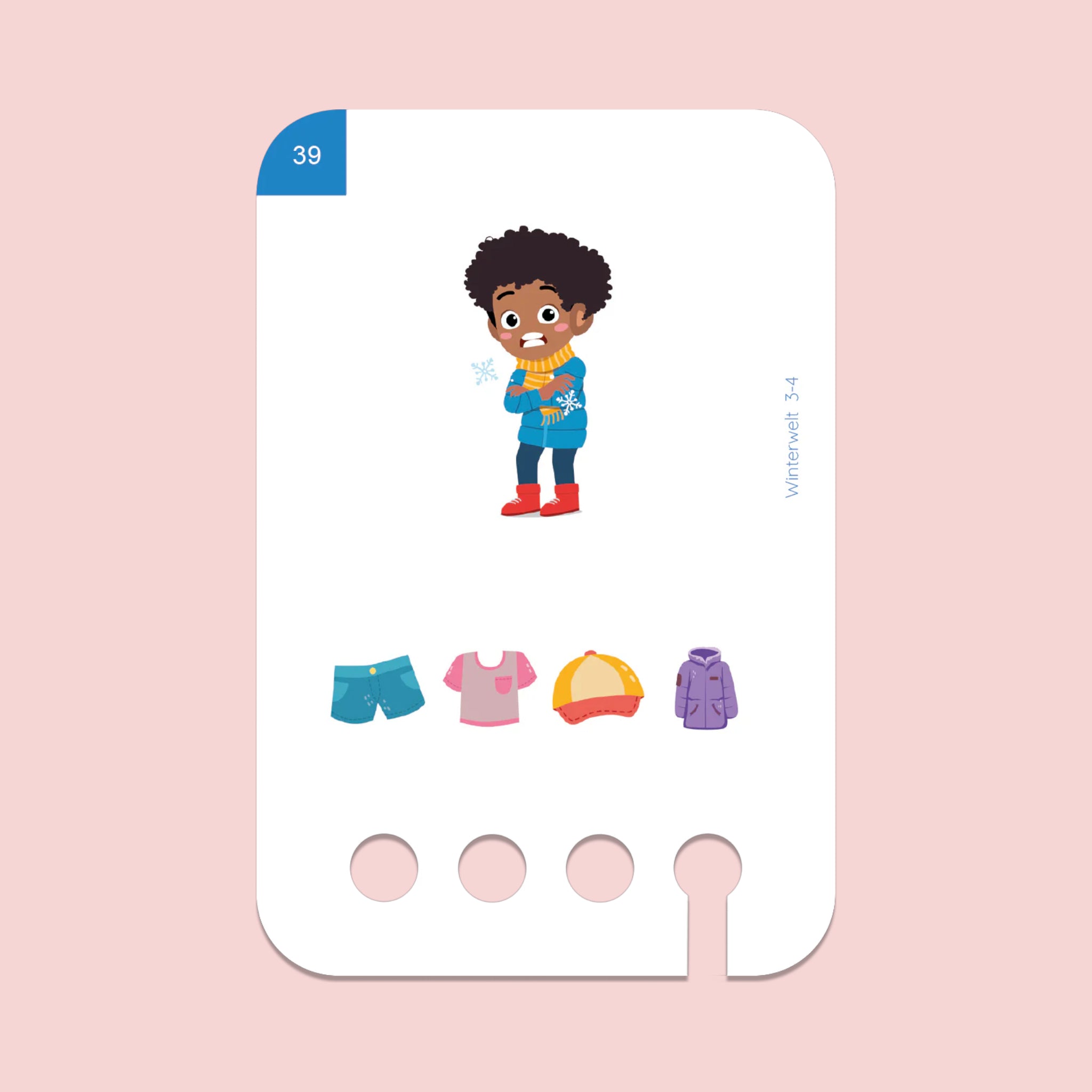 Winterwelt Lernkarten 3-4 Jahre - Lochkasten Übungen - Makimo - Smart Kids