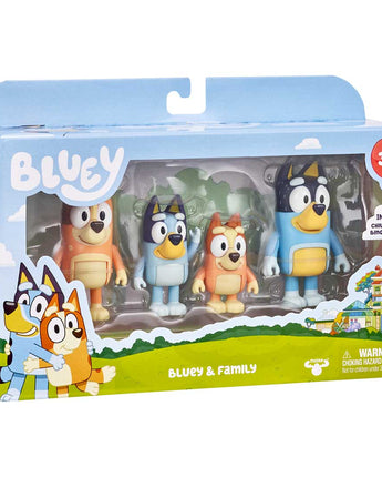 BLUEY Figuren-4er-Pack (Familie) – Bewegliche Spielfiguren