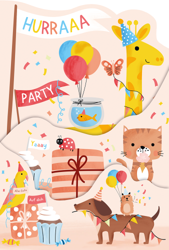 Grafikwerkstatt - Konturkarte "frech, wild & wunderbar" - Hurra Party