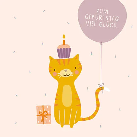 Grafikwerkstatt - Quadratische Doppelkarte "frech, wild & wunderbar" - Katze - Makimo - Smart Kids