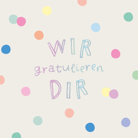 Grafikwerkstatt - Quadratische Doppelkarte "frech, wild & wunderbar" - Wir gratulieren dir