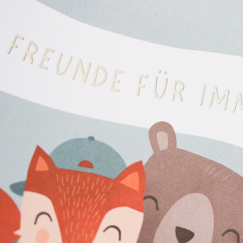 Grafikwerkstatt - Quadratische Doppelkarte "frech, wild & wunderbar" - Freunde für immer