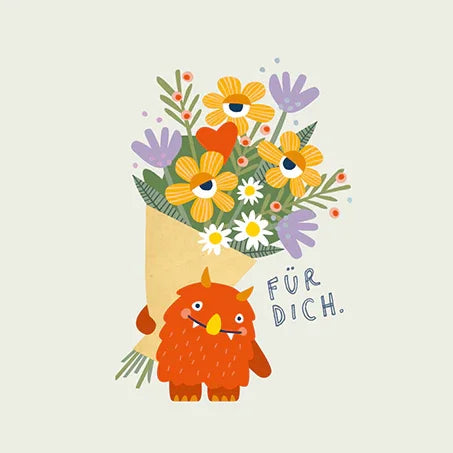 Grafikwerkstatt - Quadratische Doppelkarte "frech, wild & wunderbar" - Für dich - Makimo - Smart Kids