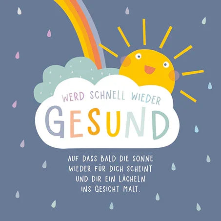 Grafikwerkstatt - Quadratische Doppelkarte "frech, wild & wunderbar" - werd schnell wieder gesund - Makimo - Smart Kids