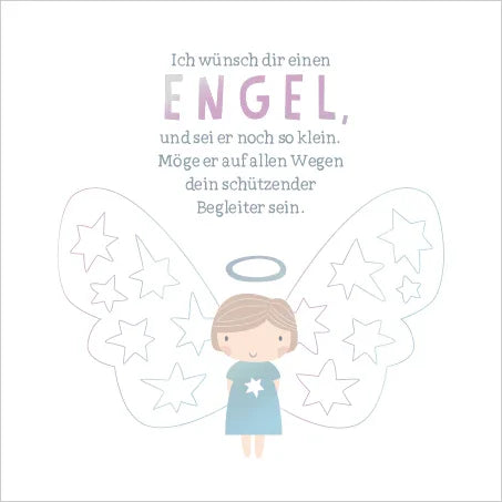 Grafikwerkstatt - Quadratische Doppelkarte "frech, wild & wunderbar" - Engel - Makimo - Smart Kids