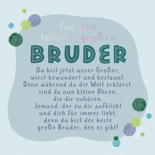 Grafikwerkstatt - Quadratische Doppelkarte "frech, wild & wunderbar" - Für den tollsten großen Bruder - Makimo - Smart Kids