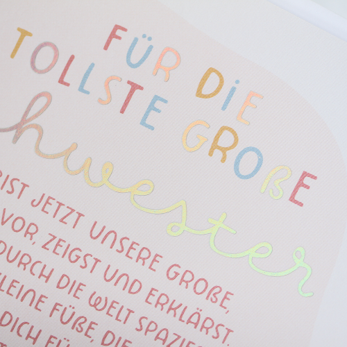 Grafikwerkstatt - Quadratische Doppelkarte "frech, wild & wunderbar" - Für die tollste große Schwester