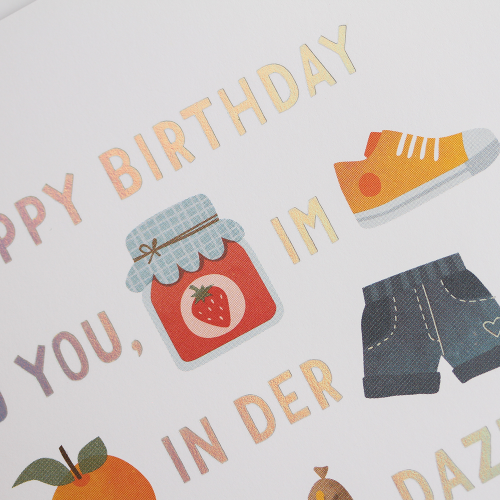 Grafikwerkstatt - Quadratische Doppelkarte "frech, wild & wunderbar" - Happy Birthday to you
