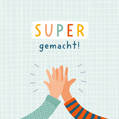 Grafikwerkstatt - Quadratische Doppelkarte "frech, wild & wunderbar" - Super gemacht