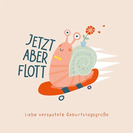 Grafikwerkstatt - Quadratische Doppelkarte "frech, wild & wunderbar" - Verspätete Geburtstagsgrüße - Makimo - Smart Kids