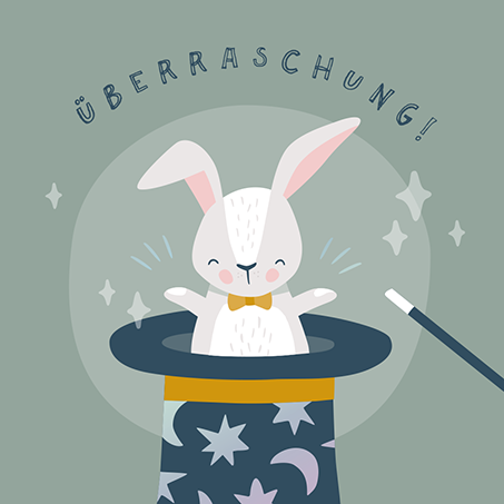 Grafikwerkstatt - Quadratische Doppelkarte "frech, wild & wunderbar" - Überraschung