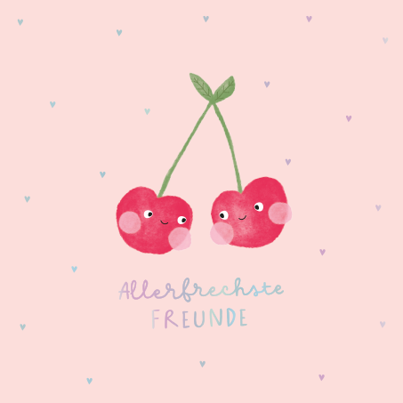 Grafikwerkstatt - Quadratische Doppelkarte "frech, wild & wunderbar" - Allerfrechste Freunde