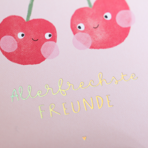Grafikwerkstatt - Quadratische Doppelkarte "frech, wild & wunderbar" - Allerfrechste Freunde