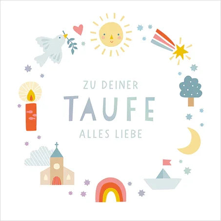Grafikwerkstatt - Quadratische Doppelkarte "frech, wild & wunderbar" - Taufe - Makimo - Smart Kids