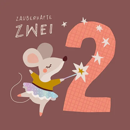 Grafikwerkstatt - Quadratische Doppelkarte "frech, wild & wunderbar" - Zauberhafte Zwei - Makimo - Smart Kids