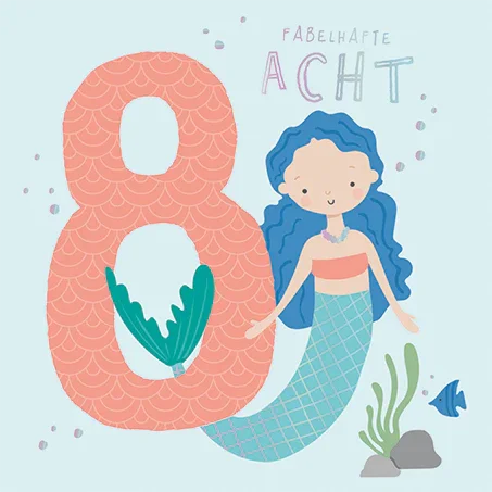 Grafikwerkstatt - Quadratische Doppelkarte "frech, wild & wunderbar" - Fabelhafte Acht - Makimo - Smart Kids