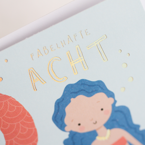 Grafikwerkstatt - Quadratische Doppelkarte "frech, wild & wunderbar" - Fabelhafte Acht