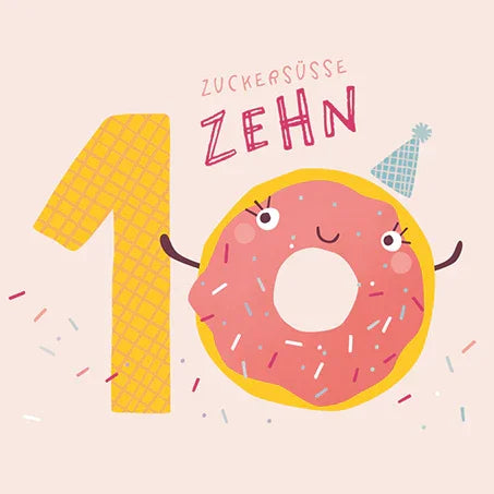 Grafikwerkstatt - Quadratische Doppelkarte "frech, wild & wunderbar" - Zuckersüße Zehn - Makimo - Smart Kids