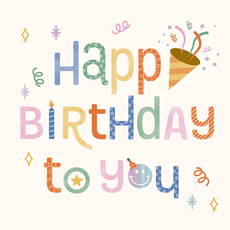Grafikwerkstatt - Quadratische Doppelkarte "frech, wild & wunderbar" - Happy Birthday to you