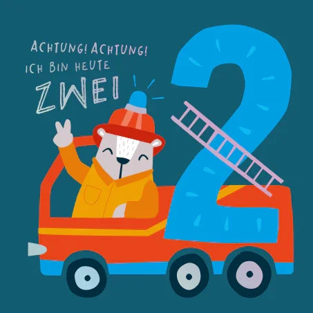Grafikwerkstatt - Quadratische Doppelkarte "frech, wild & wunderbar" - Ich bin heute Zwei! - Makimo - Smart Kids