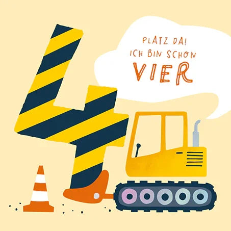 Grafikwerkstatt - Quadratische Doppelkarte "frech, wild & wunderbar" - Ich bin schon Vier - Makimo - Smart Kids