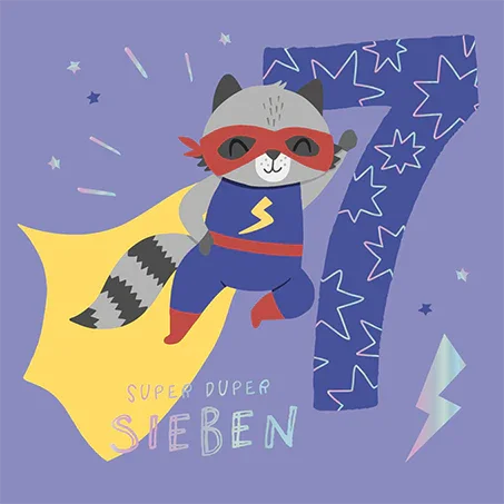Grafikwerkstatt - Quadratische Doppelkarte "frech, wild & wunderbar" - Super Duper Sieben - Makimo - Smart Kids