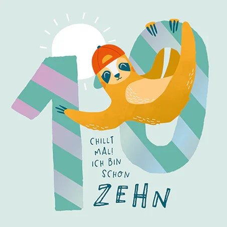 Grafikwerkstatt - Quadratische Doppelkarte "frech, wild & wunderbar" - Ich bin schon Zehn - Makimo - Smart Kids