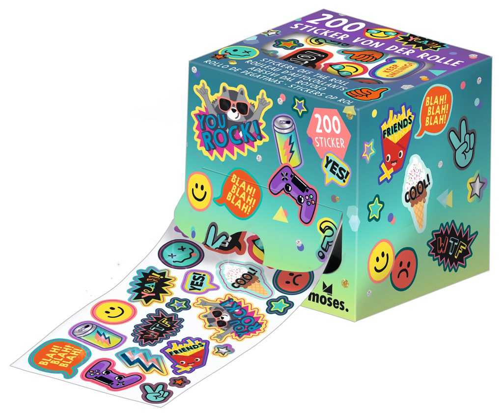 moses - Happy Day Sticker von der Rolle
