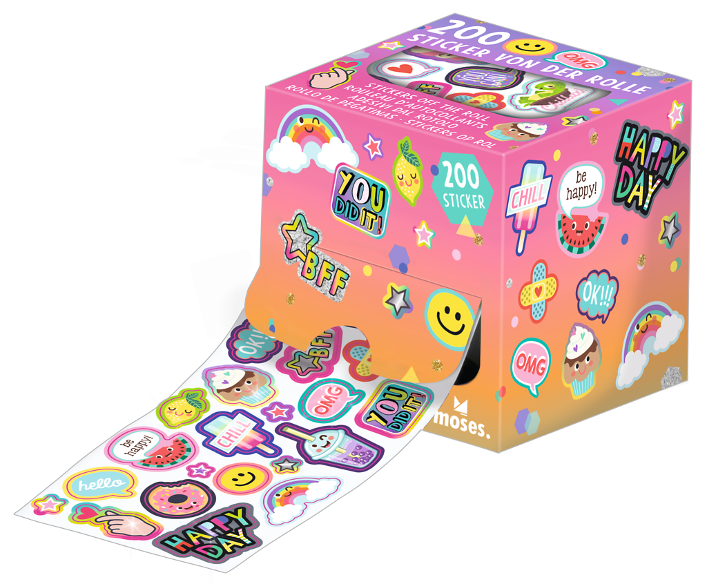 moses - Happy Day Sticker von der Rolle