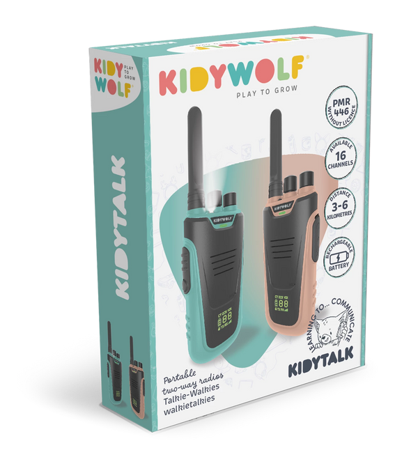 KIDYWOLF Walkie-Talkies mit Taschenlampe hellblau/rosa