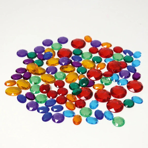 GRIMM’S 100 Kleine Glitzersteine – Bunte Acrylsteine im Palmblattschälchen - Makimo - Smart Kids