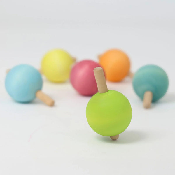 GRIMM'S Pastell Kreisel VE 6 Stk. - Sanfte Holzkreisel für Kinder ab 3 Jahren - Makimo - Smart Kids