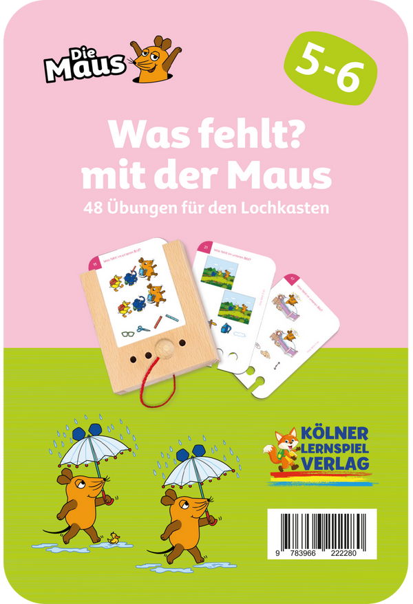Was fehlt? mit der Maus- Lochkasten Kartensatz ab 5 Jahren - Makimo - Smart Kids