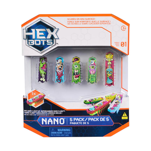 HEX BOTS Nano Geschenk Set - 4 klassische Nano Bots + 1 Flash Nano mit LED - Makimo - Smart Kids