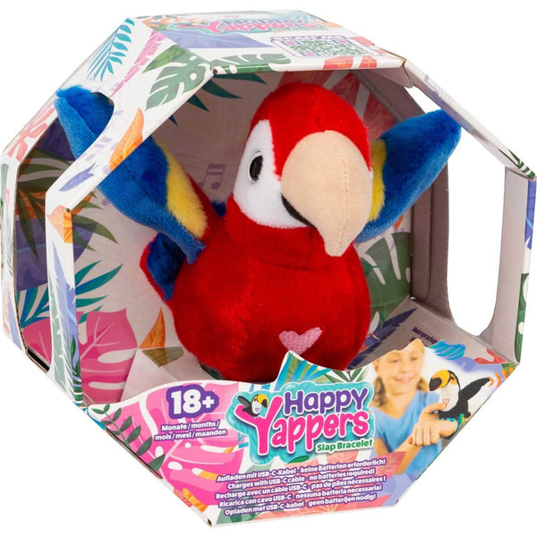Happy Yappers Roter Papagei - Interaktiver sprechender Plüschvogel - Makimo - Smart Kids
