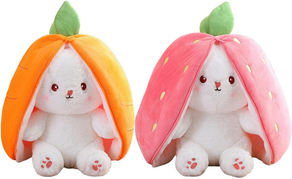 Plüsch Hase in Erdbeere/Karotte 16cm
