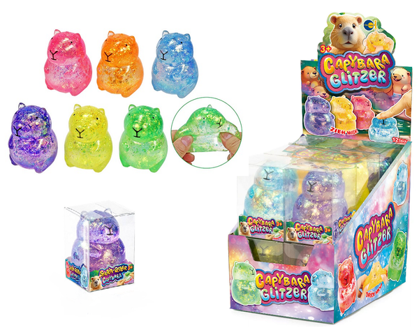Stretchy Glitzer Capybara Quetschfigur Glitzer - Anti-Stress Spielzeug