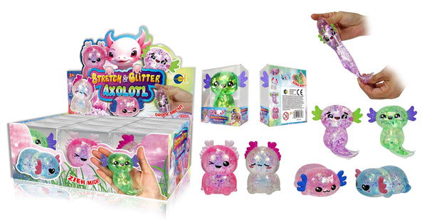Stretchy Glitzer Axolotl – dehnbare Glitzer-Figur