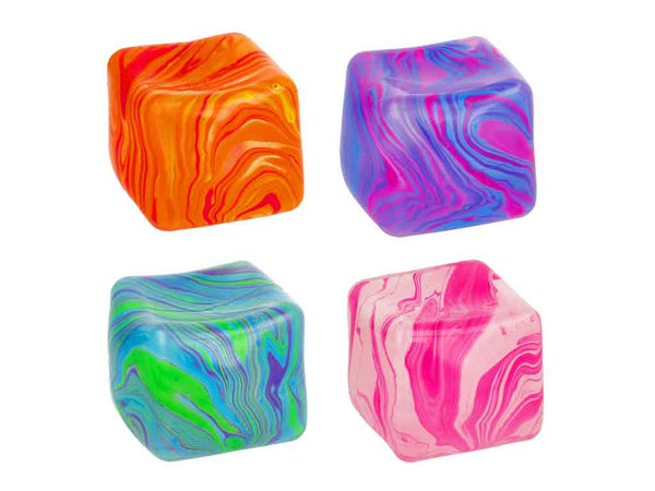 Quetsch-Würfel – Squishy Stresswürfel mit Marmoreffekt