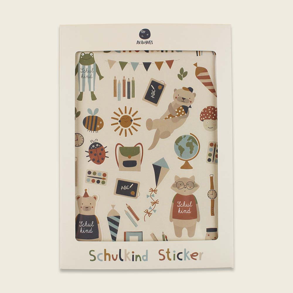avy&yves - Klebe-Sticker Schulkind „Nature Kids“ – A5 Stickerbogen zum Schulanfang