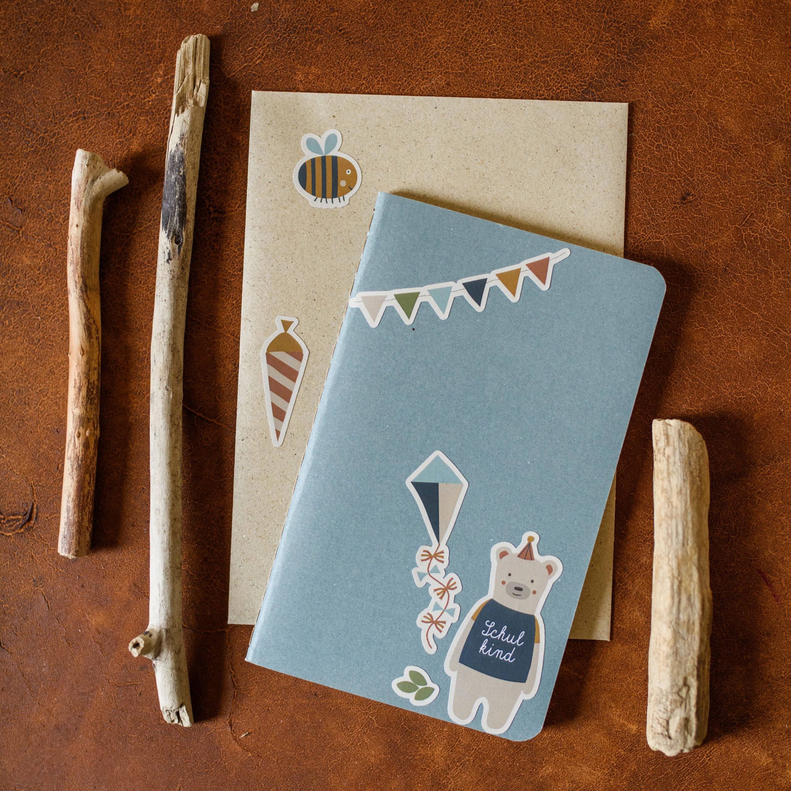 avy&yves - Klebe-Sticker Schulkind „Nature Kids“ – A5 Stickerbogen zum Schulanfang