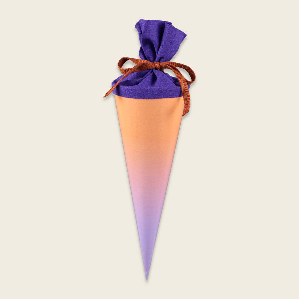 avy&yves - Schultüte mit Verlauf – flieder/lachs, 35 cm mit Filzverschluss