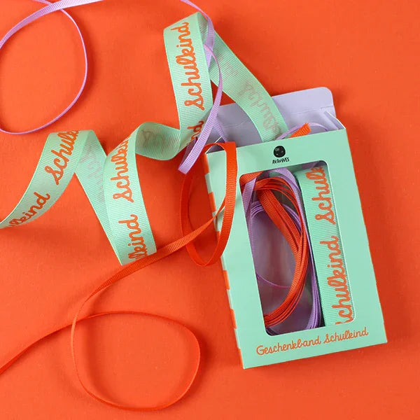 avy&yves - Geschenkband-Set "Schulkind" - mint/flieder/orange - Makimo - Smart Kids